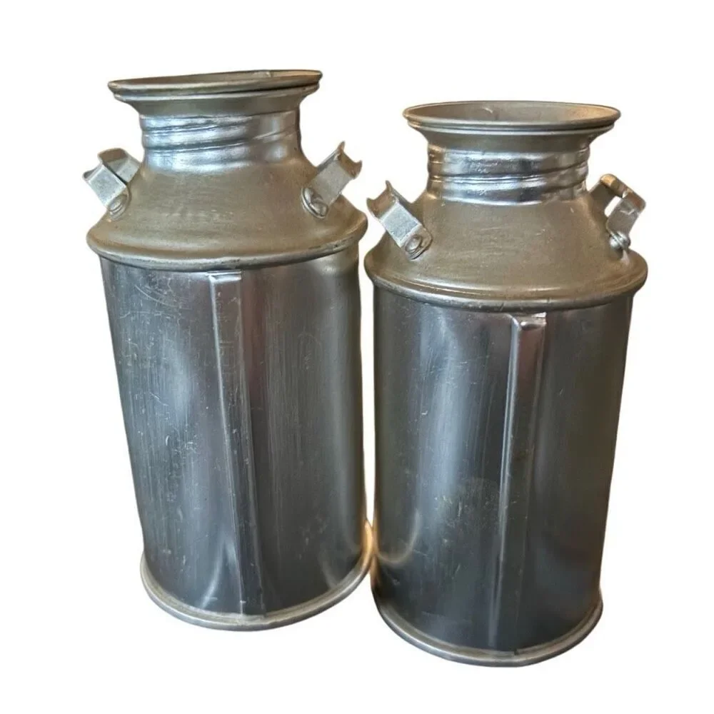 Milk Can Aluminum Salt & Pepper Shakers 1970’s Japan